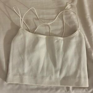 Gilly Hicks White Ribbed Tank Top